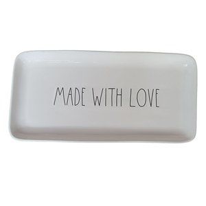 Rae Dunn Artisan Collection MADE WITH LOVE Ceramic Serving Platter 14" x 7"
